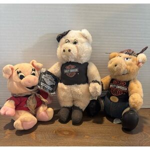 Harley Davison motor motorcycle 3 stuffed animal collection vintage 1991 - 1997